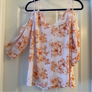 Papermoon Cold Shoulder Floral Top Small